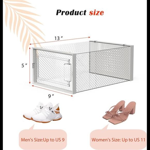 12 Pack Clear Plastic Stackable Shoe Boxes, Drop Front Shoe Organizer for Closet - Picture 4 of 6